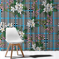 Blue Binakol Motifs With Jasminum Sambac Window Curtain Mabuhay Philippines Festival