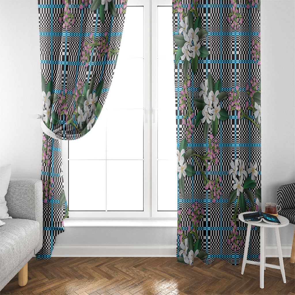 Blue Binakol Motifs With Jasminum Sambac Window Curtain Mabuhay Philippines Festival