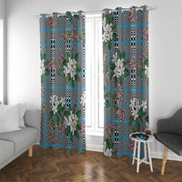 Blue Binakol Motifs With Jasminum Sambac Window Curtain Mabuhay Philippines Festival