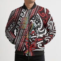 Personalised Maori Language Week Bomber Puffer Jacket Ake Ake Ake Tribal Patterns