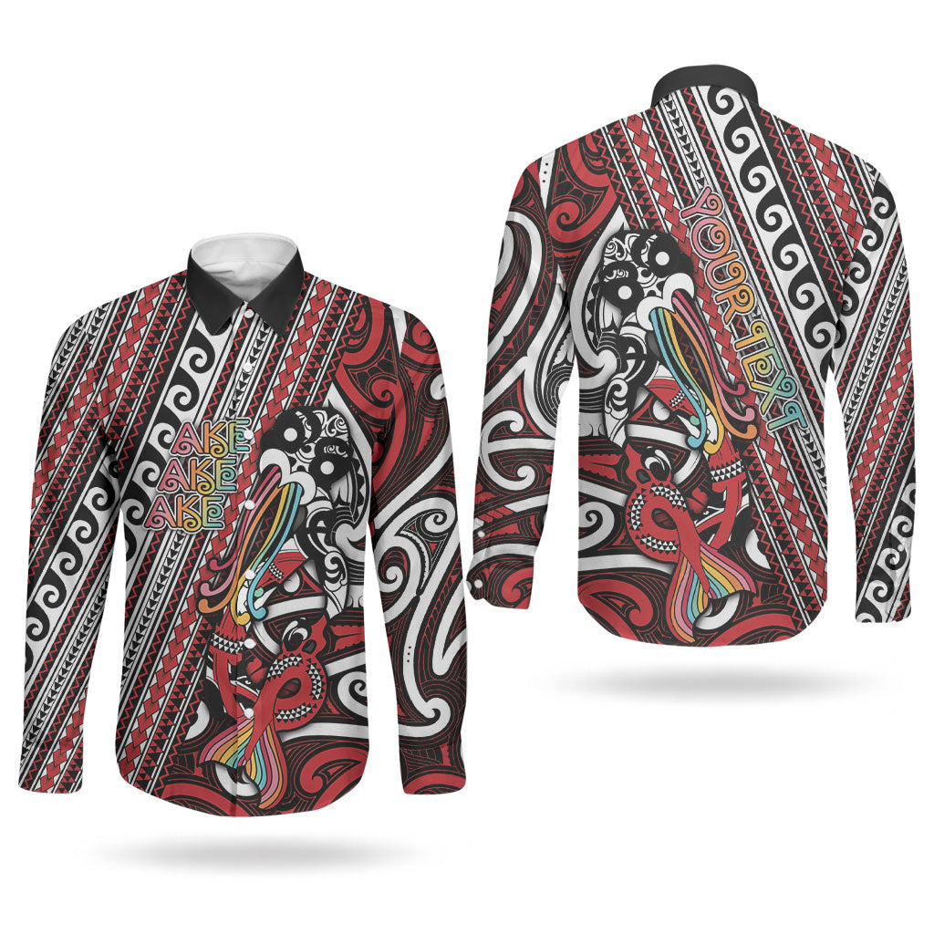 Personalised Maori Language Week Couples Matching Off The Shoulder Long Sleeve Dress and Long Sleeve Button Shirt Ake Ake Ake Tribal Patterns
