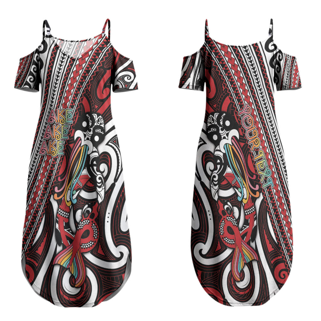 Personalised Maori Language Week Couples Matching Summer Maxi Dress and Hawaiian Shirt Ake Ake Ake Tribal Patterns