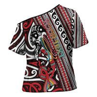 Personalised Maori Language Week Cross Shoulder Shirt Ake Ake Ake Tribal Patterns