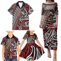 Personalised Maori Language Week Family Matching Puletasi and Hawaiian Shirt Ake Ake Ake Tribal Patterns