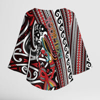 Personalised Maori Language Week Kimono Sleeve Blouse Ake Ake Ake Tribal Patterns