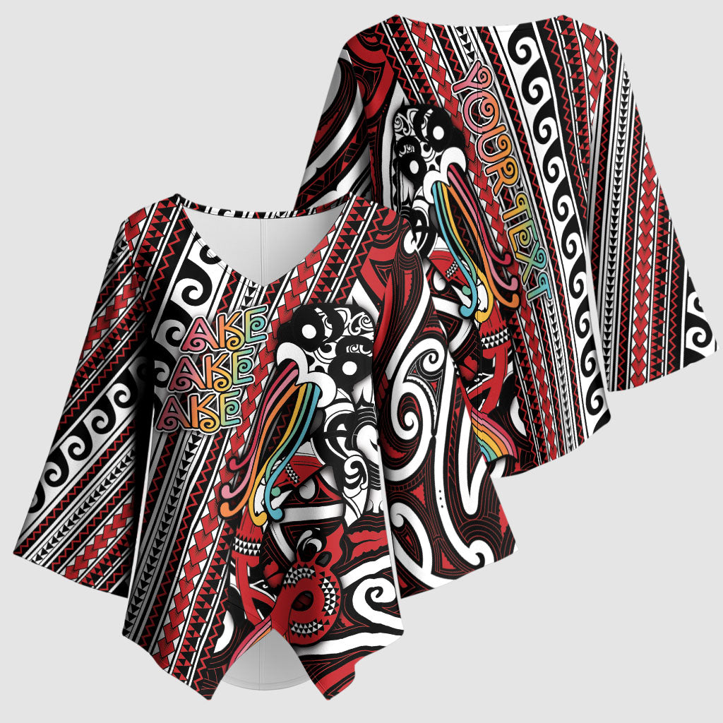Personalised Maori Language Week Kimono Sleeve Blouse Ake Ake Ake Tribal Patterns