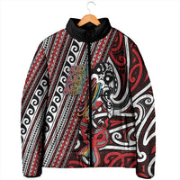 Personalised Maori Language Week Padded Jacket Ake Ake Ake Tribal Patterns