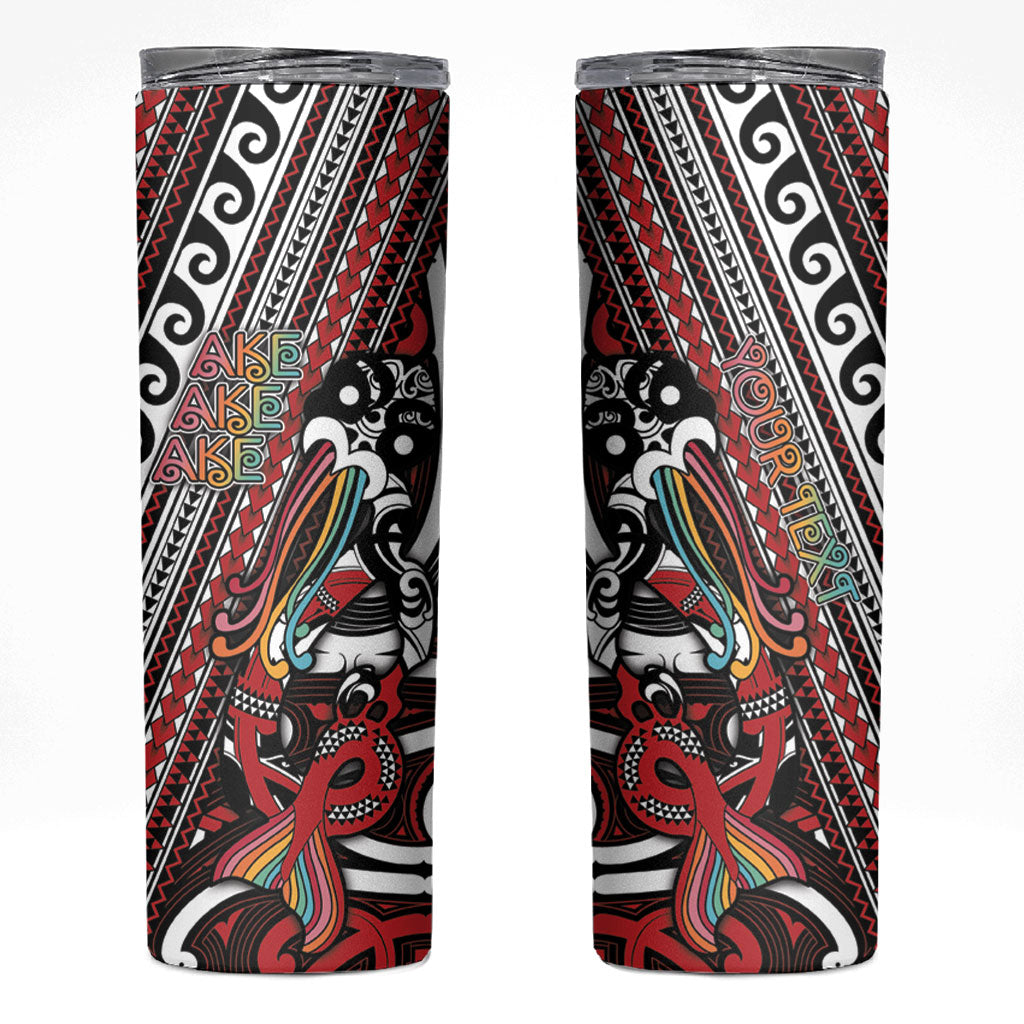 Personalised Maori Language Week Skinny Tumbler Ake Ake Ake Tribal Patterns