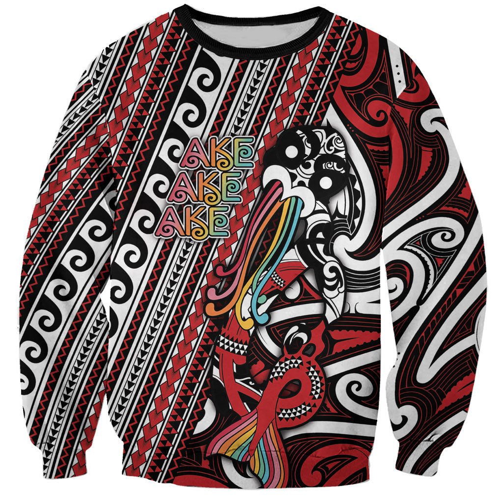 Personalised Maori Language Week Sweatshirt Ake Ake Ake Tribal Patterns