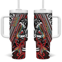Personalised Maori Language Week Tumbler With Handle Ake Ake Ake Tribal Patterns