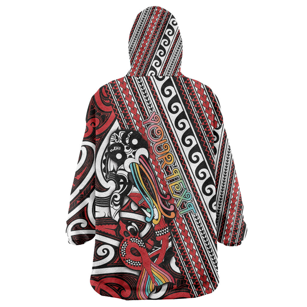 Personalised Maori Language Week Wearable Blanket Hoodie Ake Ake Ake Tribal Patterns