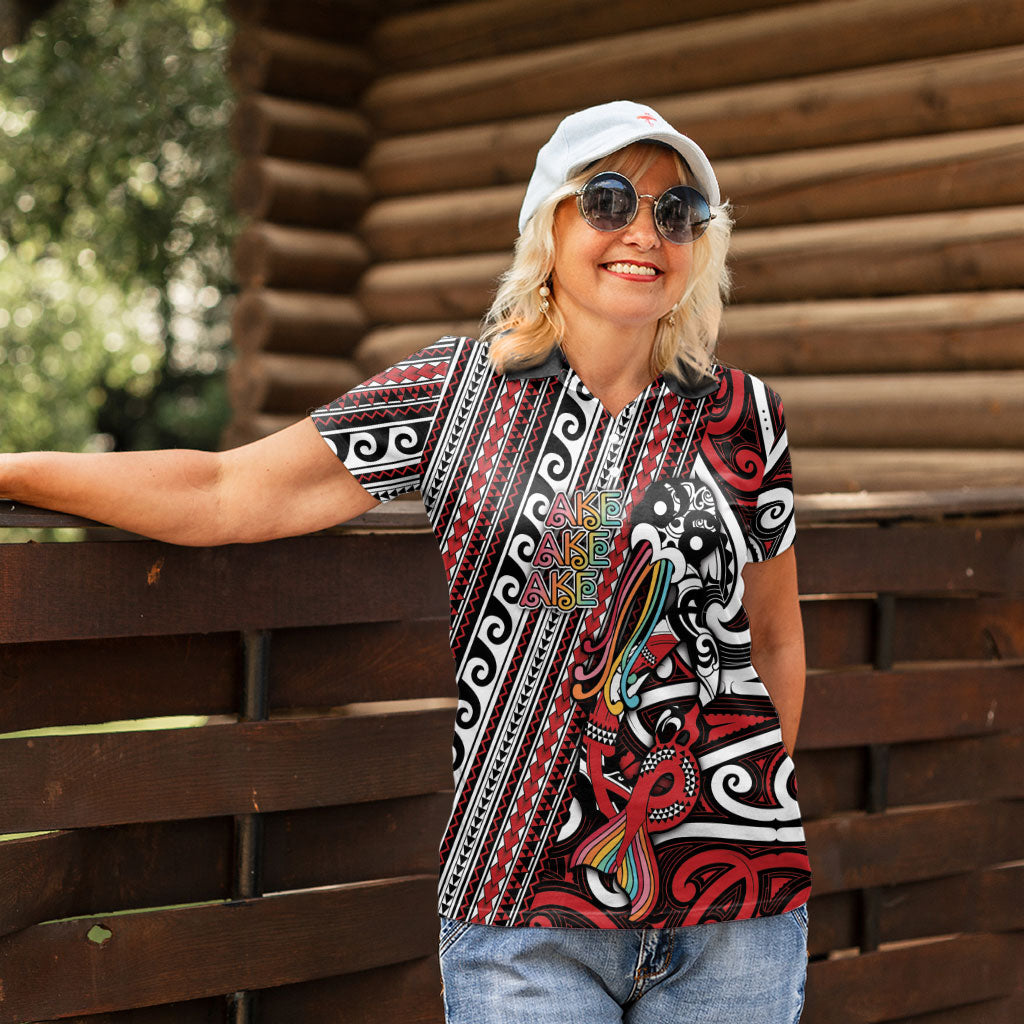 Personalised Maori Language Week Women Polo Shirt Ake Ake Ake Tribal Patterns