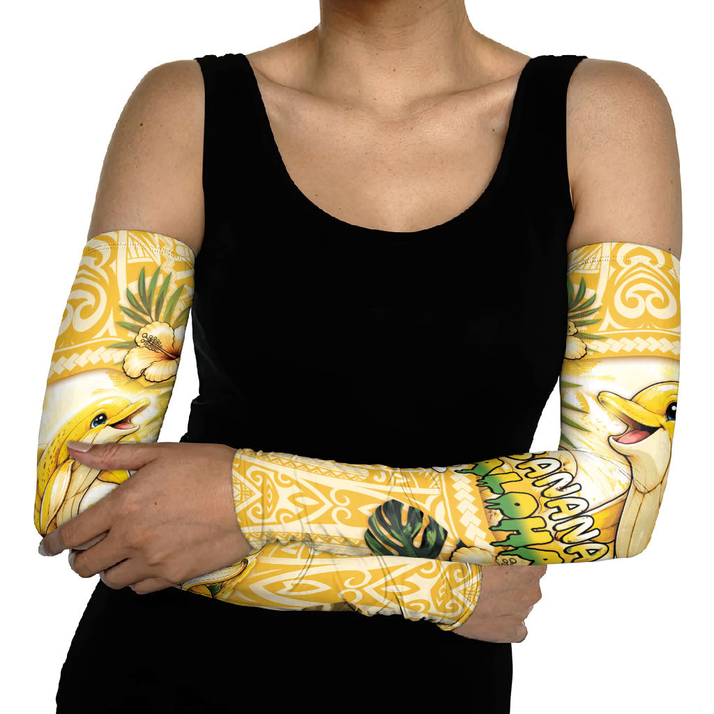 Hawaii Banana Dolphin Arm Sleeves Cute Cosplay Naiʻa Fish Tribal Patterns