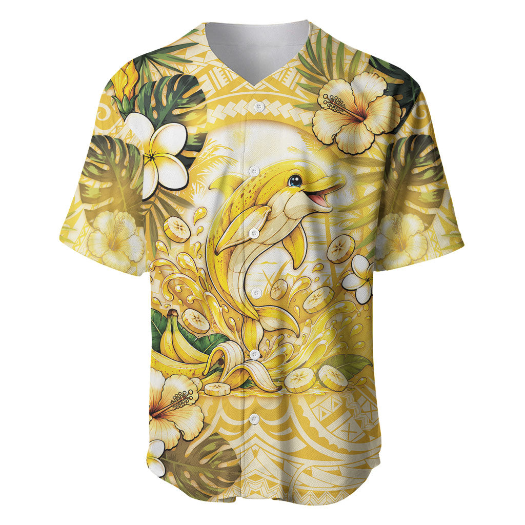 Hawaii Banana Dolphin Baseball Jersey Cute Cosplay Naiʻa Fish Tribal Patterns