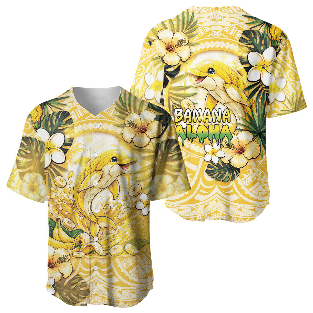 Hawaii Banana Dolphin Baseball Jersey Cute Cosplay Naiʻa Fish Tribal Patterns