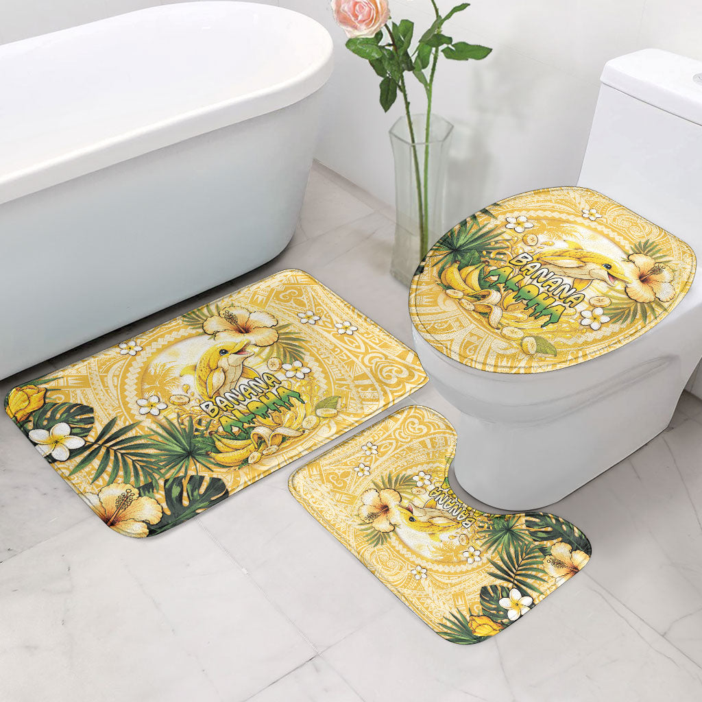 Hawaii Banana Dolphin Bathroom Set Cute Cosplay Naiʻa Fish Tribal Patterns