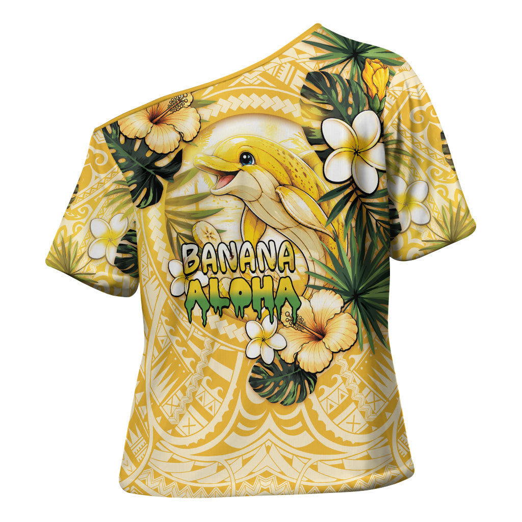 Hawaii Banana Dolphin Cross Shoulder Shirt Cute Cosplay Naiʻa Fish Tribal Patterns