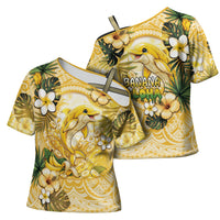 Hawaii Banana Dolphin Cross Shoulder Shirt Cute Cosplay Naiʻa Fish Tribal Patterns