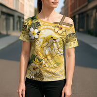 Hawaii Banana Dolphin Cross Shoulder Shirt Cute Cosplay Naiʻa Fish Tribal Patterns