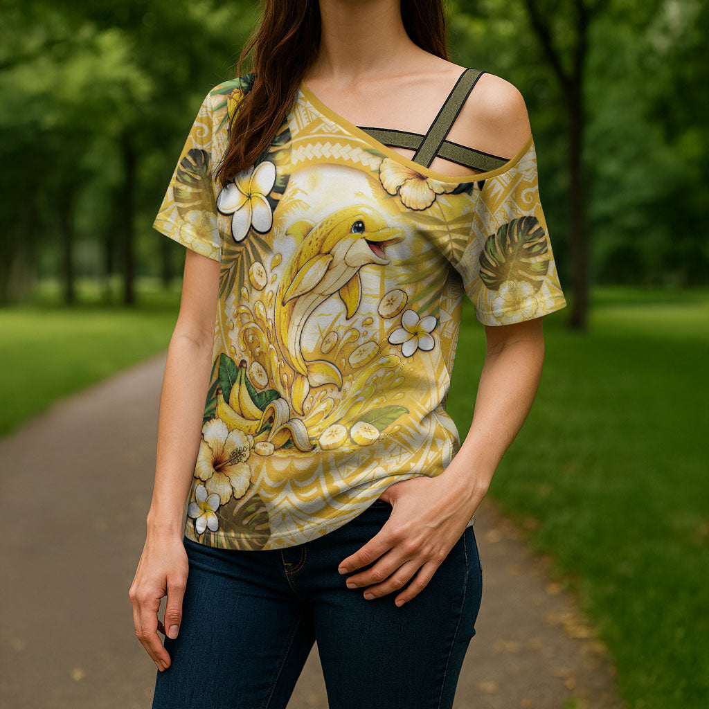 Hawaii Banana Dolphin Cross Shoulder Shirt Cute Cosplay Naiʻa Fish Tribal Patterns