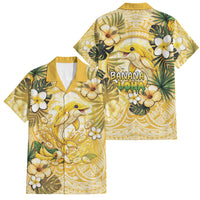 Hawaii Banana Dolphin Family Matching Short Sleeve Bodycon Dress and Hawaiian Shirt Cute Cosplay Naiʻa Fish Tribal Patterns