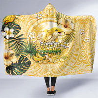 Hawaii Banana Dolphin Hooded Blanket Cute Cosplay Naiʻa Fish Tribal Patterns
