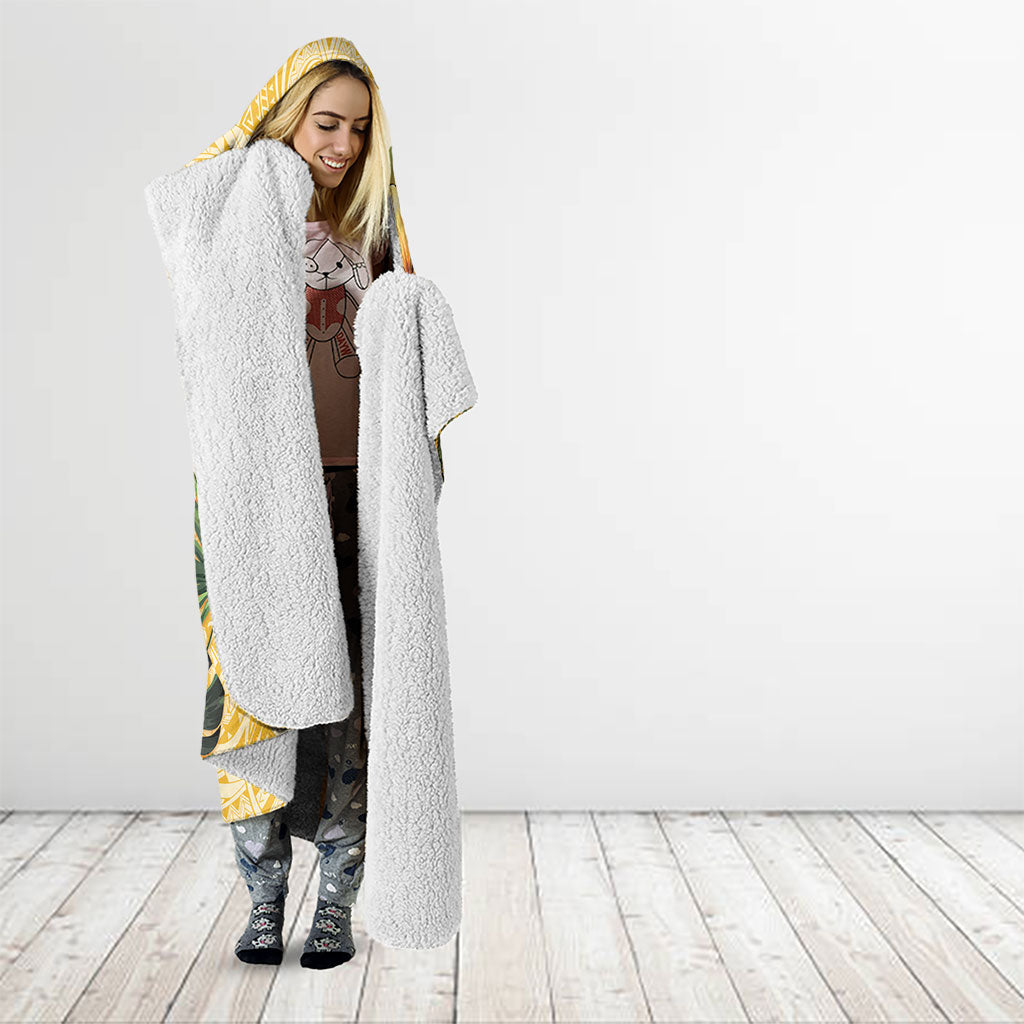 Hawaii Banana Dolphin Hooded Blanket Cute Cosplay Naiʻa Fish Tribal Patterns