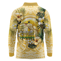 Hawaii Banana Dolphin Long Sleeve Polo Shirt Cute Cosplay Naiʻa Fish Tribal Patterns