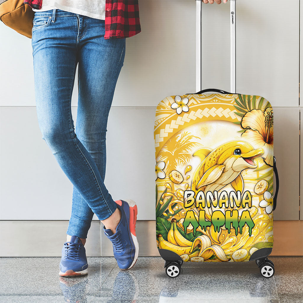 Hawaii Banana Dolphin Luggage Cover Cute Cosplay Naiʻa Fish Tribal Patterns