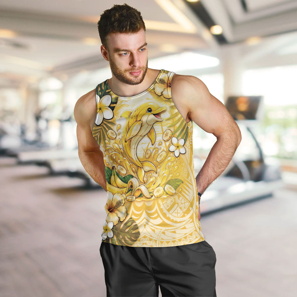 Hawaii Banana Dolphin Men Tank Top Cute Cosplay Naiʻa Fish Tribal Patterns