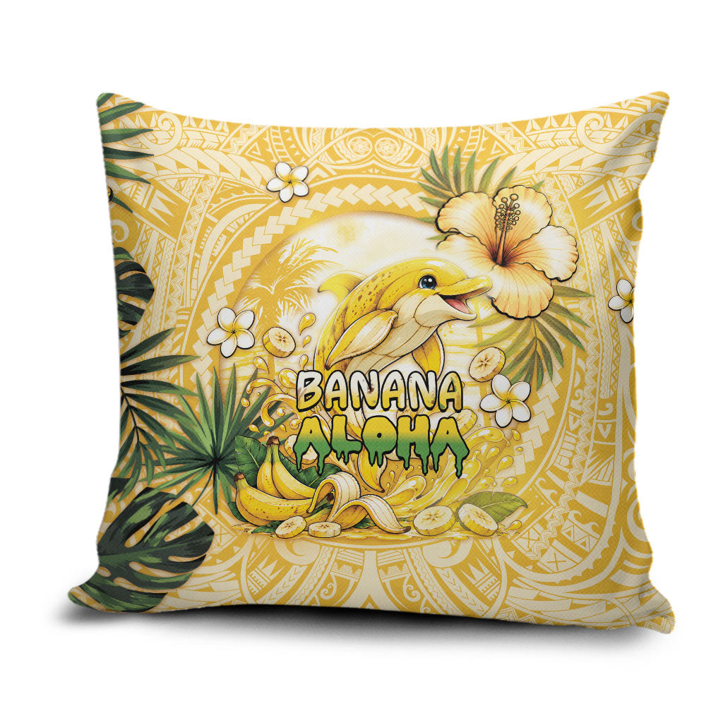 Hawaii Banana Dolphin Pillow Cover Cute Cosplay Naiʻa Fish Tribal Patterns