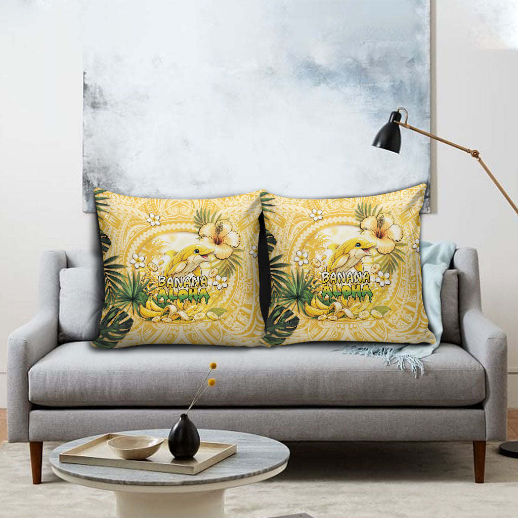 Hawaii Banana Dolphin Pillow Cover Cute Cosplay Naiʻa Fish Tribal Patterns