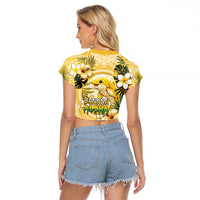 Hawaii Banana Dolphin Raglan Cropped T Shirt Cute Cosplay Naiʻa Fish Tribal Patterns