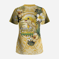 Hawaii Banana Dolphin Scrub Top Cute Cosplay Naiʻa Fish Tribal Patterns