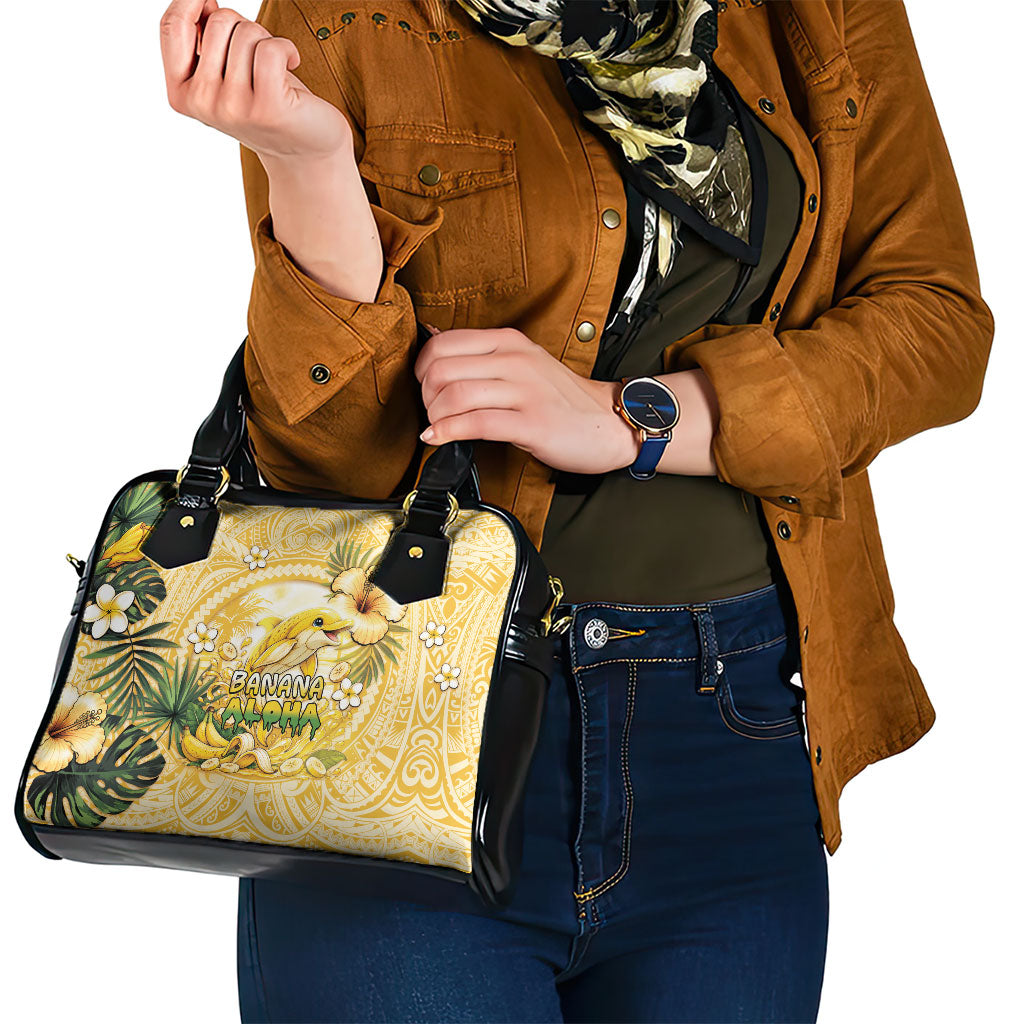 Hawaii Banana Dolphin Shoulder Handbag Cute Cosplay Naiʻa Fish Tribal Patterns