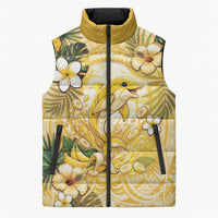 Hawaii Banana Dolphin Sleeveless Puffer Jacket Cute Cosplay Naiʻa Fish Tribal Patterns