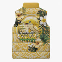 Hawaii Banana Dolphin Sleeveless Puffer Jacket Cute Cosplay Naiʻa Fish Tribal Patterns