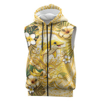 Hawaii Banana Dolphin Sleeveless Zip Hoodie Cute Cosplay Naiʻa Fish Tribal Patterns