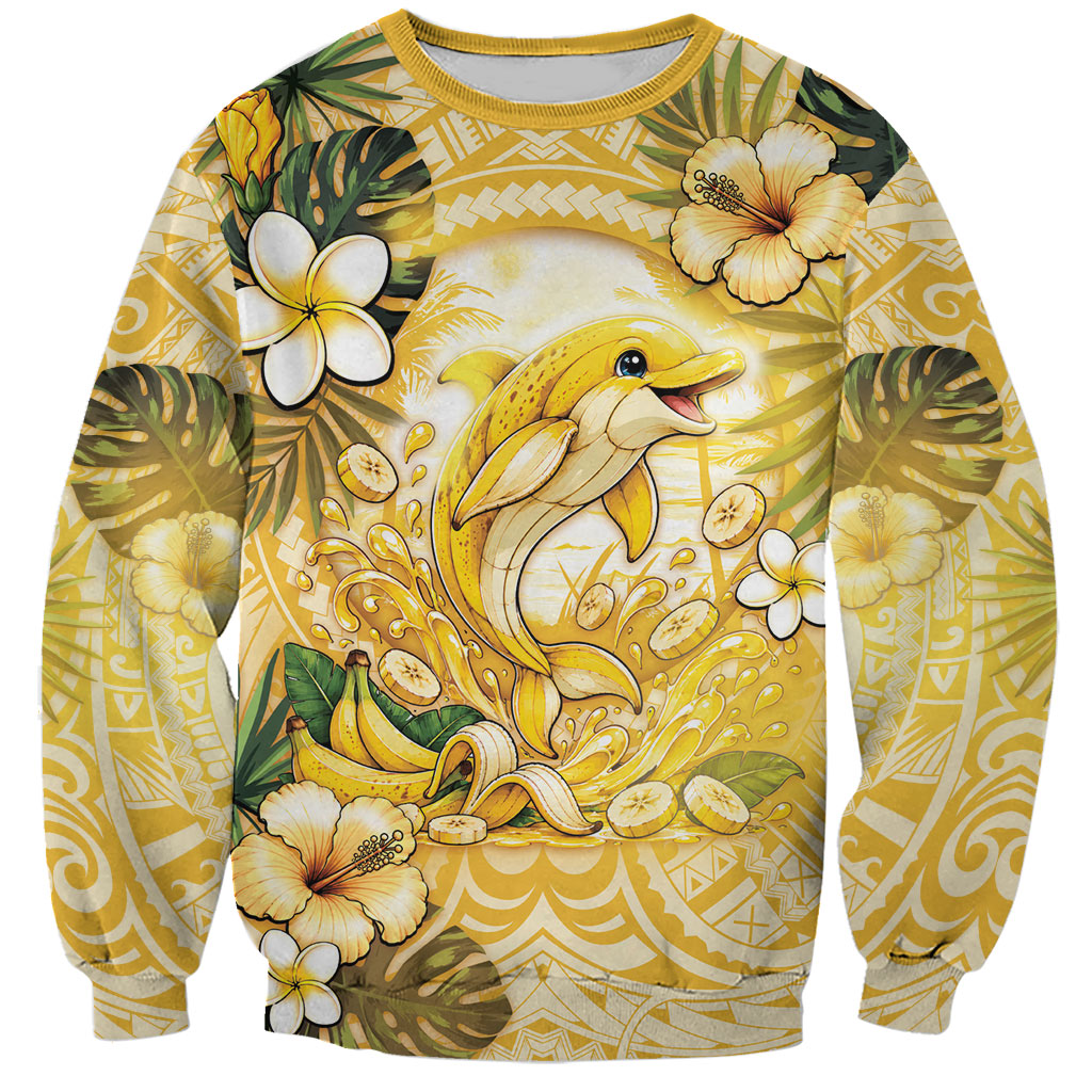 Hawaii Banana Dolphin Sweatshirt Cute Cosplay Naiʻa Fish Tribal Patterns