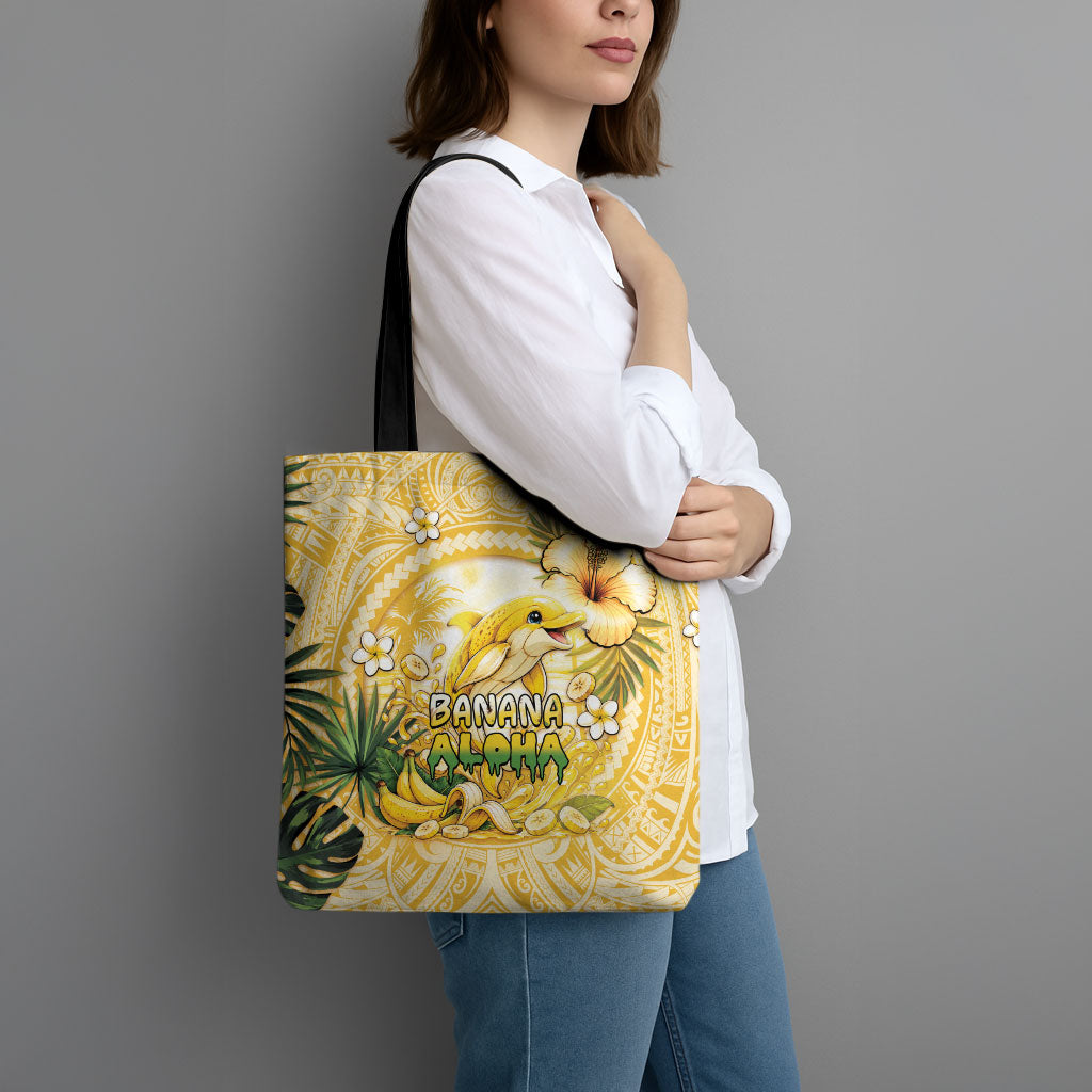 Hawaii Banana Dolphin Tote Bag Cute Cosplay Naiʻa Fish Tribal Patterns