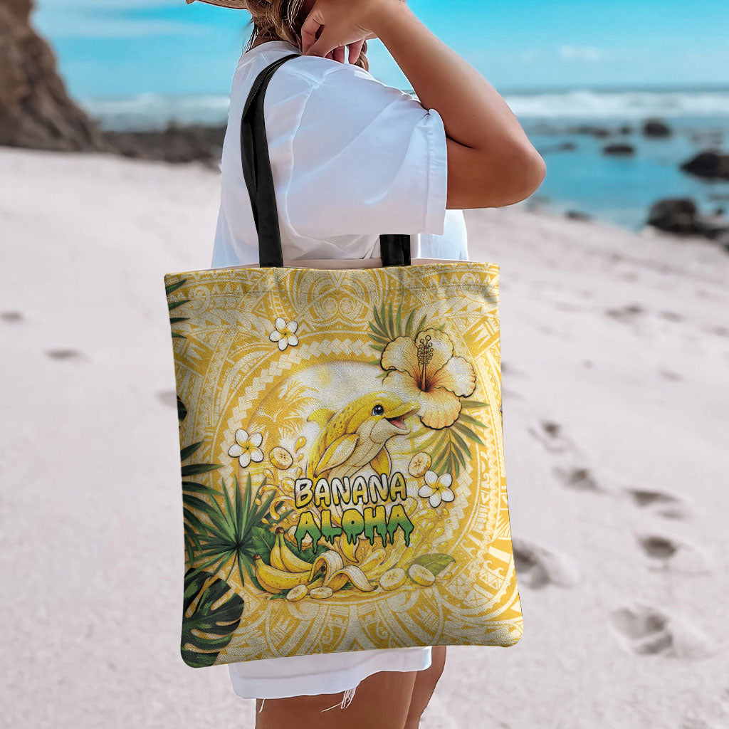 Hawaii Banana Dolphin Tote Bag Cute Cosplay Naiʻa Fish Tribal Patterns