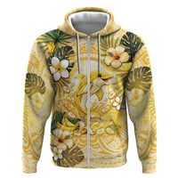 Hawaii Banana Dolphin Zip Hoodie Cute Cosplay Naiʻa Fish Tribal Patterns
