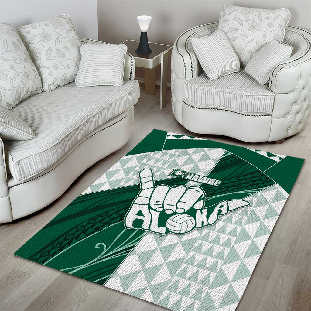 Hawaii Volleyball Area Rug Shaka Aloha Hand