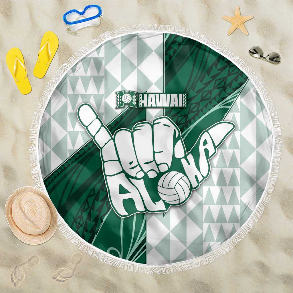 Hawaii Volleyball Beach Blanket Shaka Aloha Hand DT05 One Size 150cm Green - Polynesian Pride