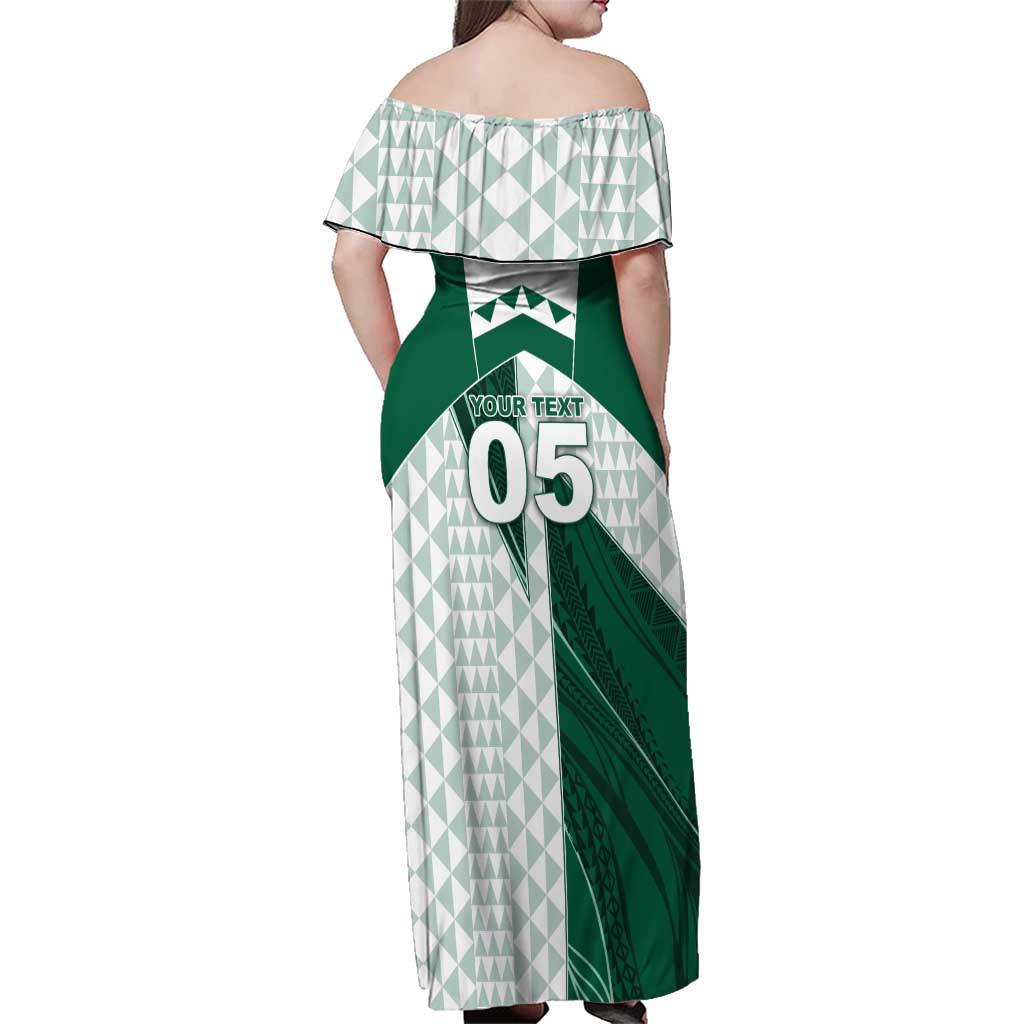 Custom Hawaii Volleyball Family Matching Off Shoulder Maxi Dress and Hawaiian Shirt Shaka Aloha Hand