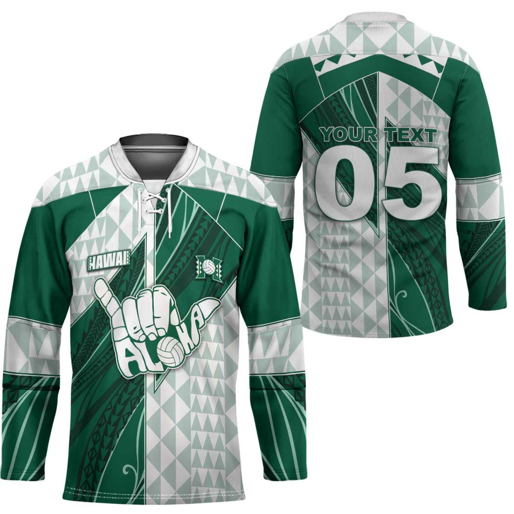 Custom Hawaii Volleyball Hockey Jersey Shaka Aloha Hand