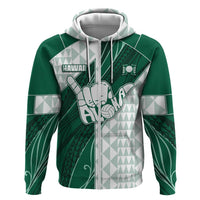 Custom Hawaii Volleyball Hoodie Shaka Aloha Hand DT05 Zip Hoodie Green - Polynesian Pride