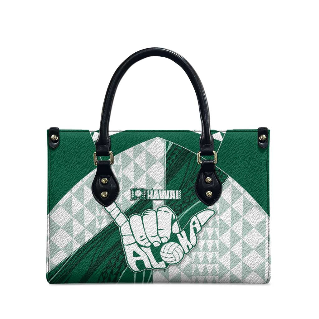 Hawaii Volleyball Leather Bag Shaka Aloha Hand