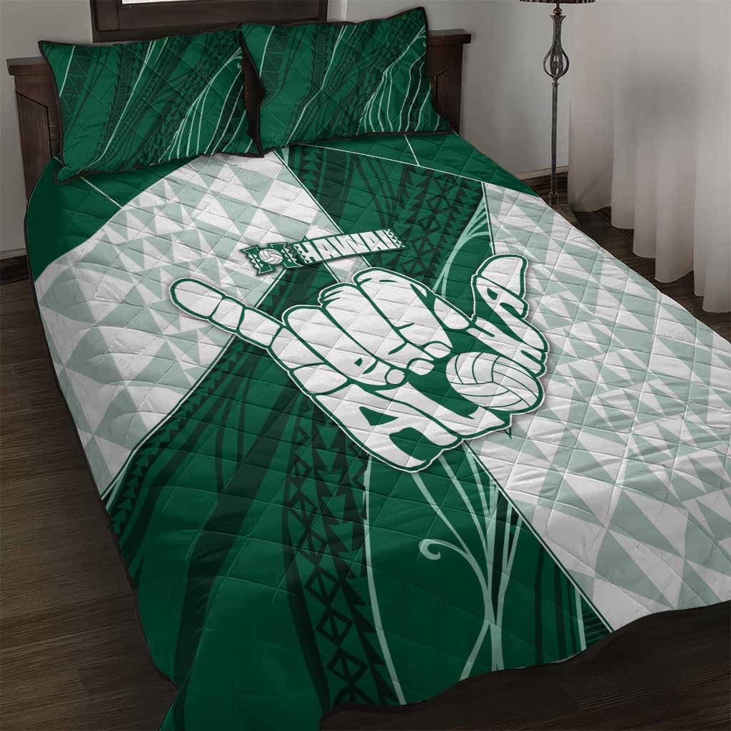 Hawaii Volleyball Quilt Bed Set Shaka Aloha Hand