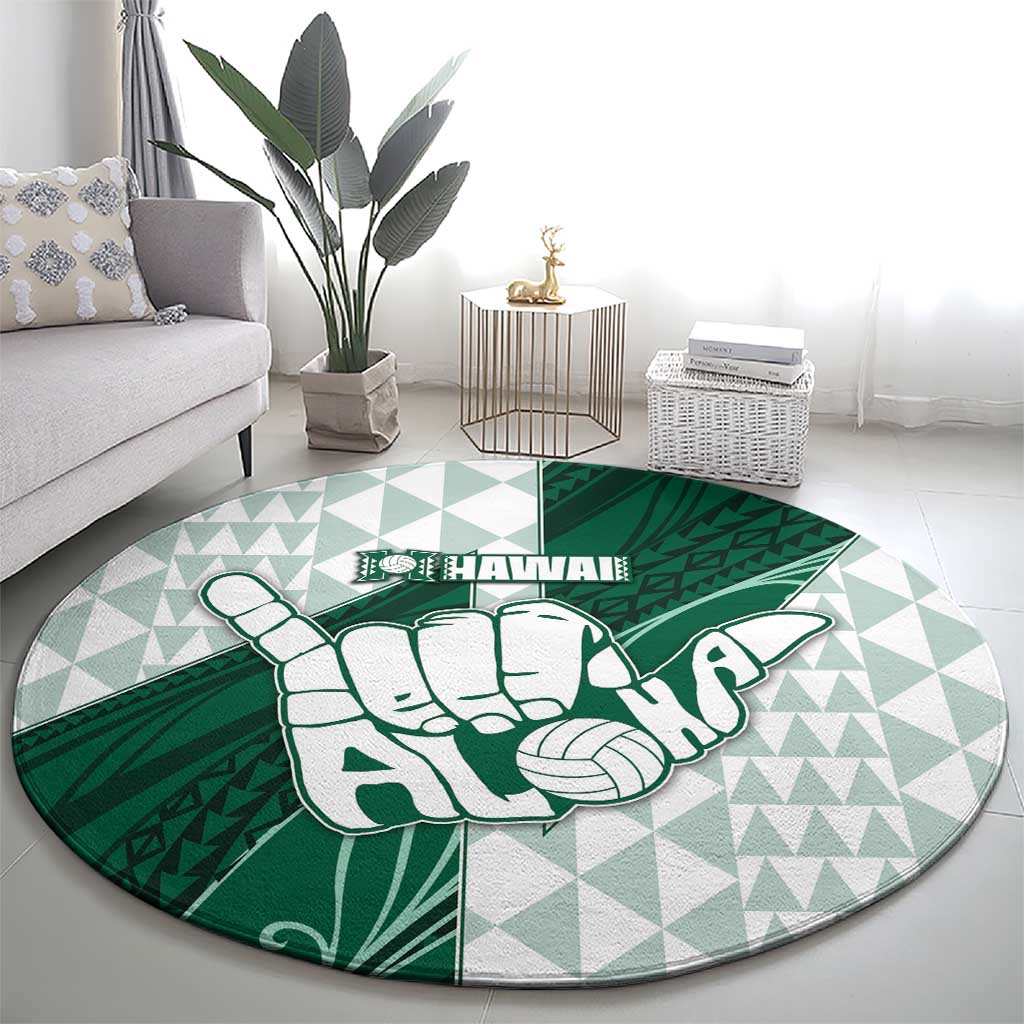 Hawaii Volleyball Round Carpet Shaka Aloha Hand DT05 - Polynesian Pride